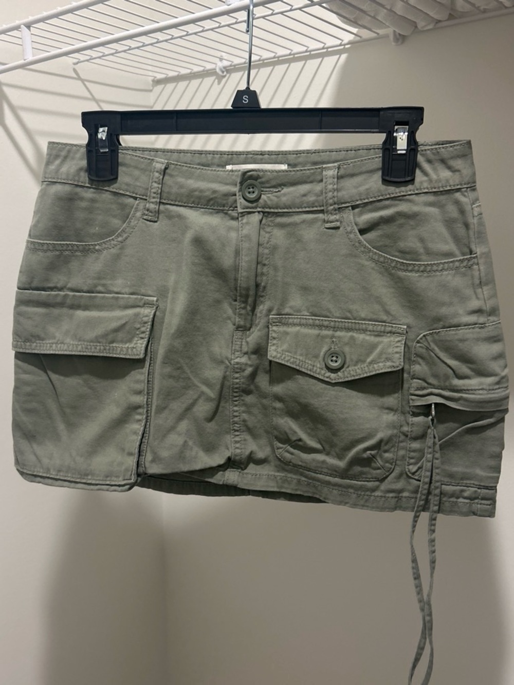 Aeropostale Light Olive Green High-Waist Button Front Skirt